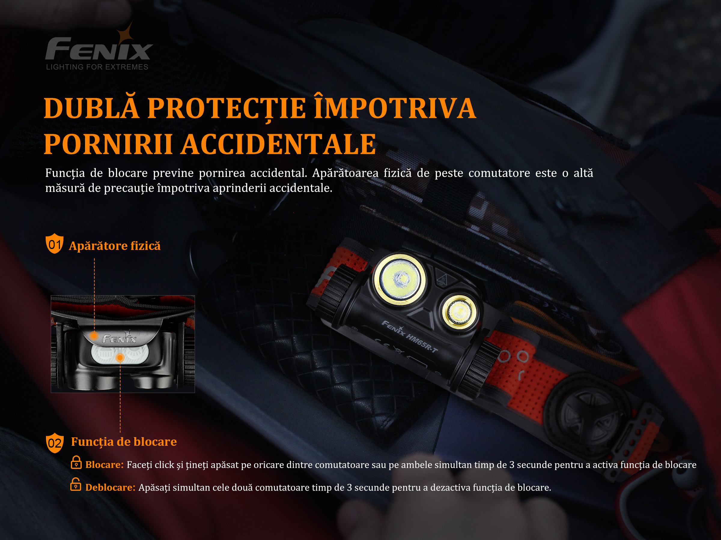 Fenix HM65R-T – Lanternă frontală – 1500 Lumeni – 170 Metri
