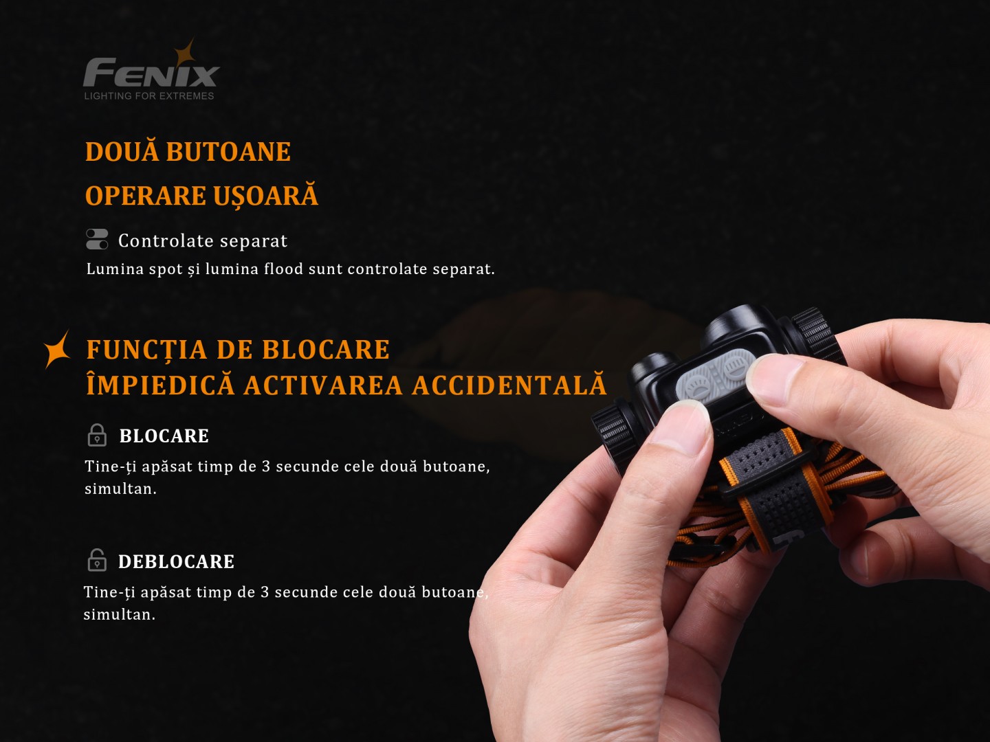 Fenix HM65R – Lanternă frontală – 1400 Lumeni – 163 Metri