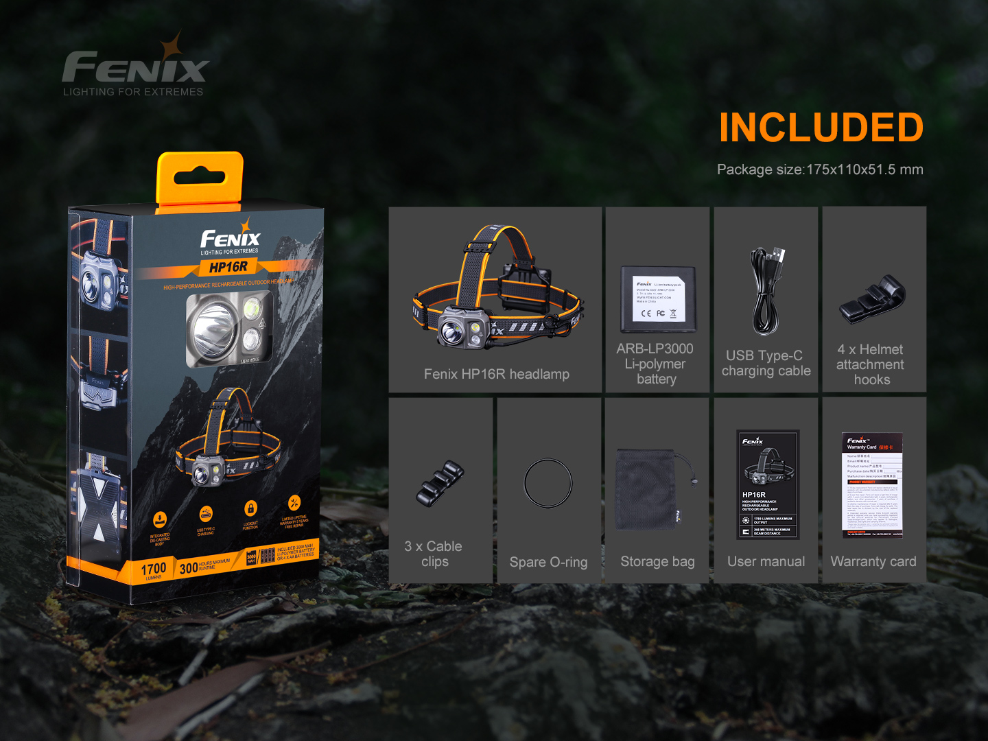 Fenix HP16R – 1700 lumens HIGH-PERFORMANCE RECHARGEABLE OUTDOOR HEADLAMP