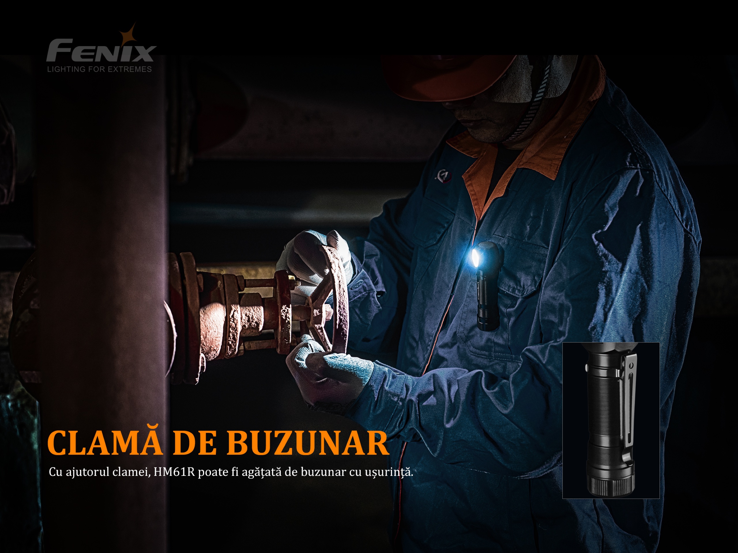 Lanternă frontală Fenix HM61R – 1200 Lumeni