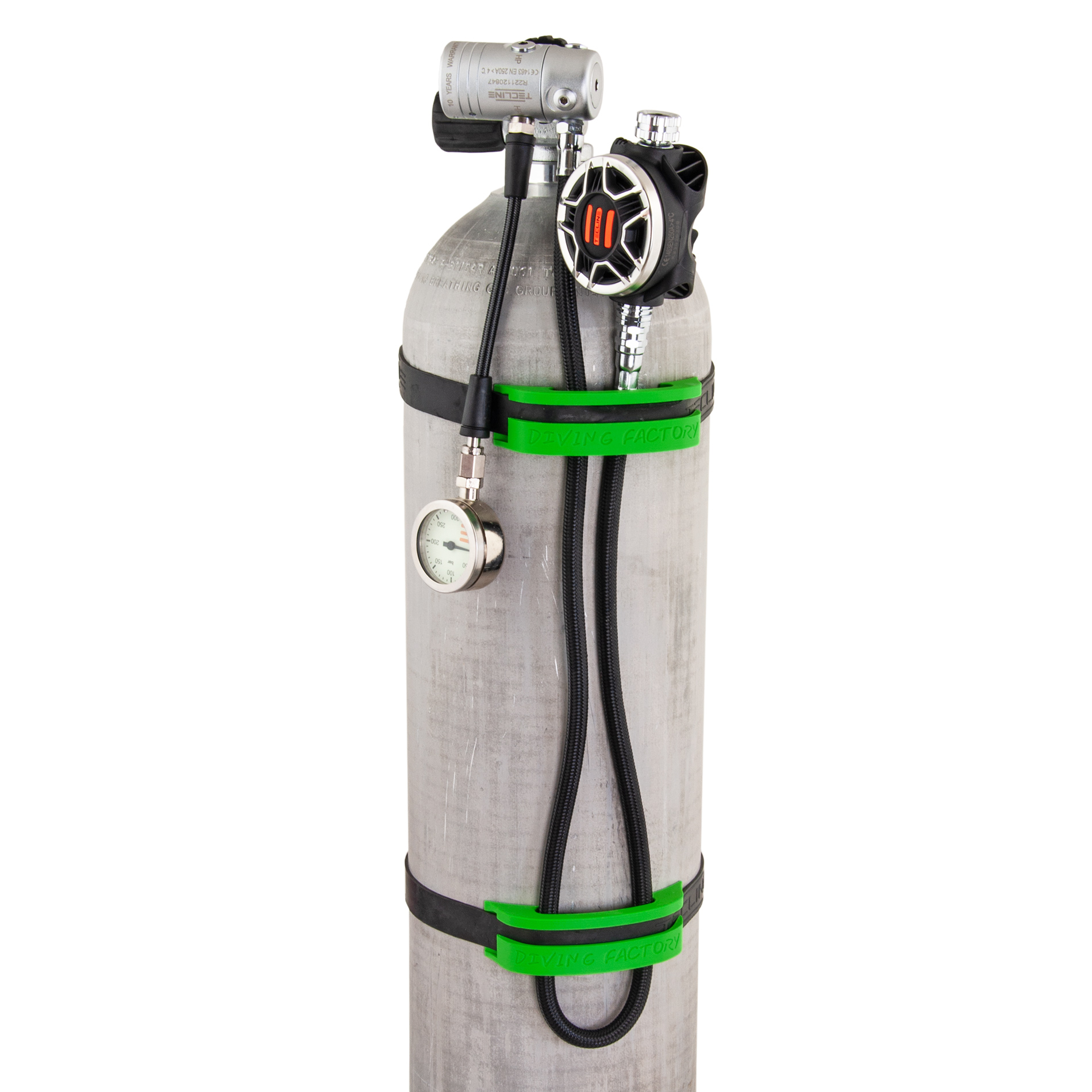HOSE HOLDERS, for 11,1 / 7 liter aluminum cylinders and other cylinders with a diameter of 182/152 mm.