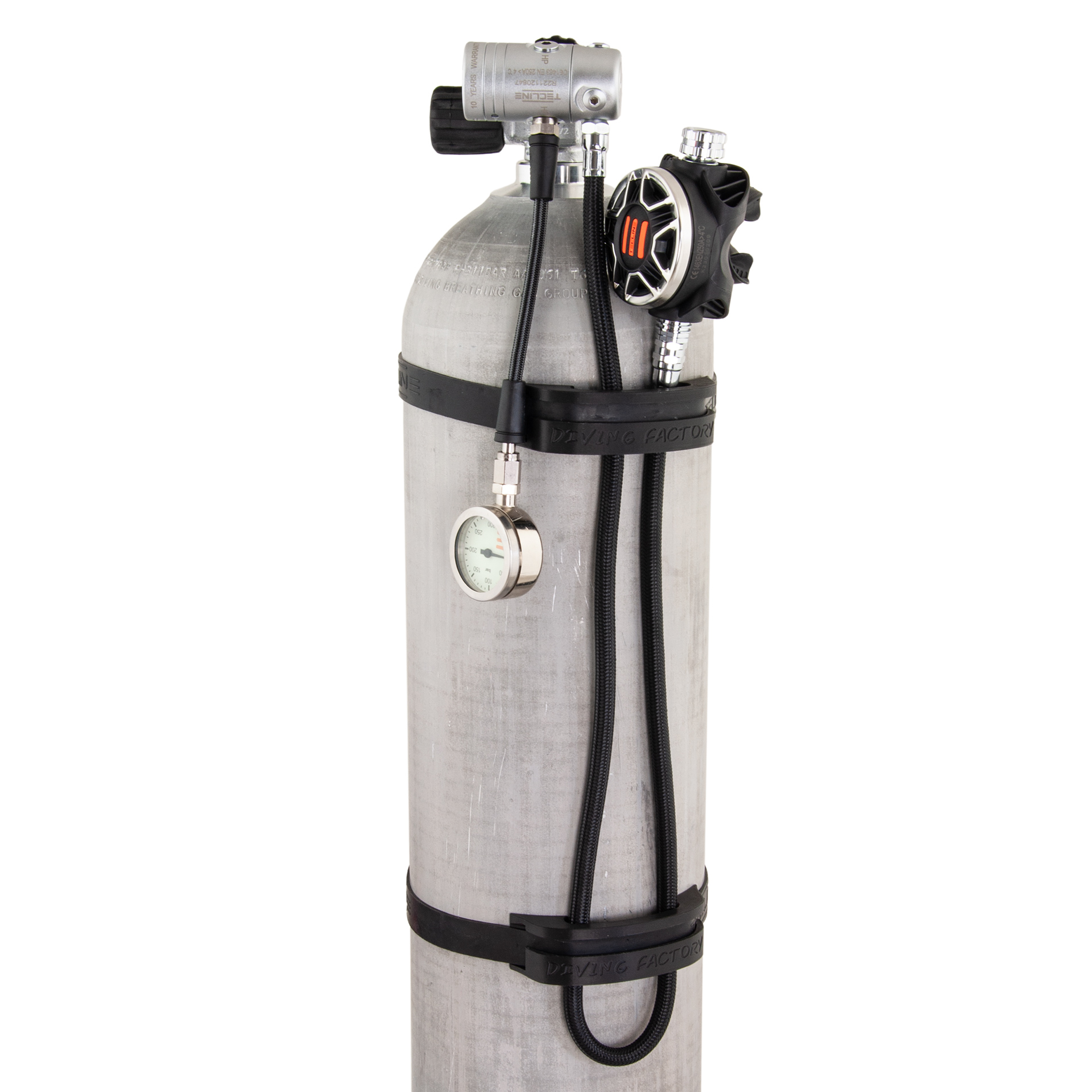 HOSE HOLDERS, for 11,1 / 7 liter aluminum cylinders and other cylinders with a diameter of 182/152 mm.